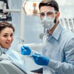 young girl gets a routine cleaning and exam from the dentist