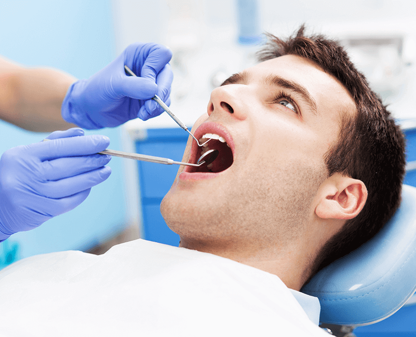 man at the dentist