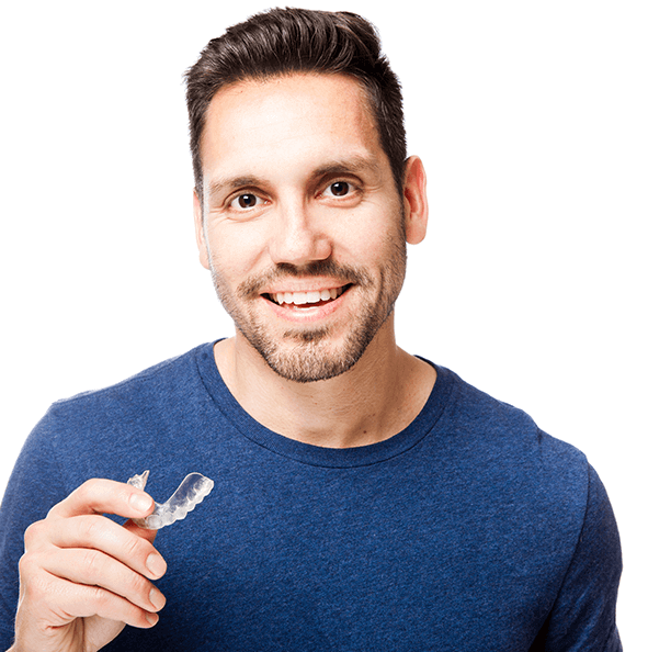 smiling man with clear aligner