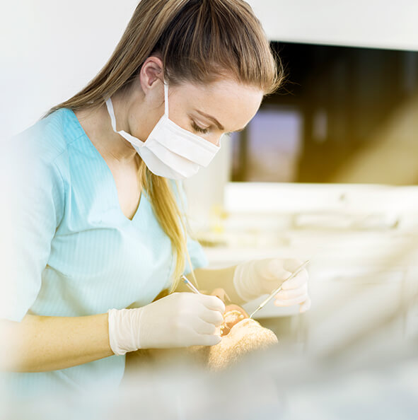 dentist working on patient