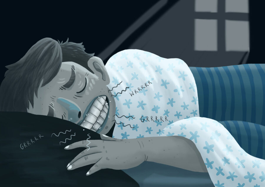 man grinding his teeth, or bruxism who needs a custom nightguard