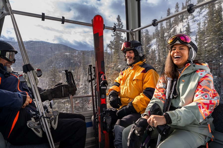 friends skiing in colorado, wear a custom mouthguard while skiing